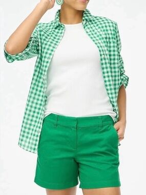 J. Crew Bright Green High-Waist 3 1/2 in Chino Shorts, NWT, size 2